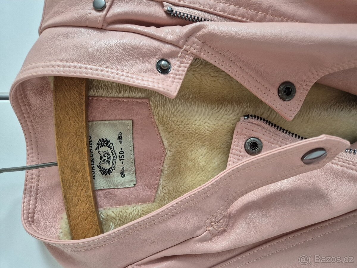 PU dětská bunda s kožíškem vel 150cm - 3