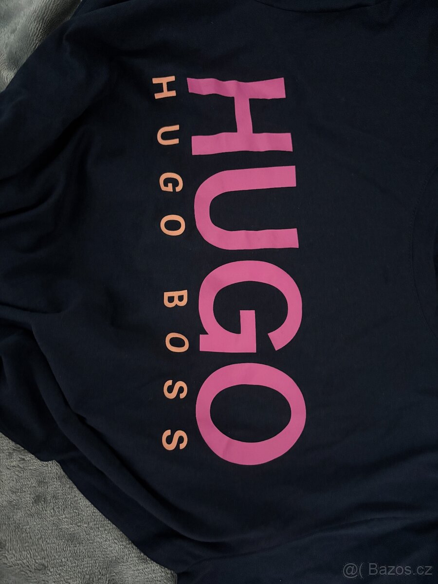 Navy pánské triko Hugo Boss Dolive - 3