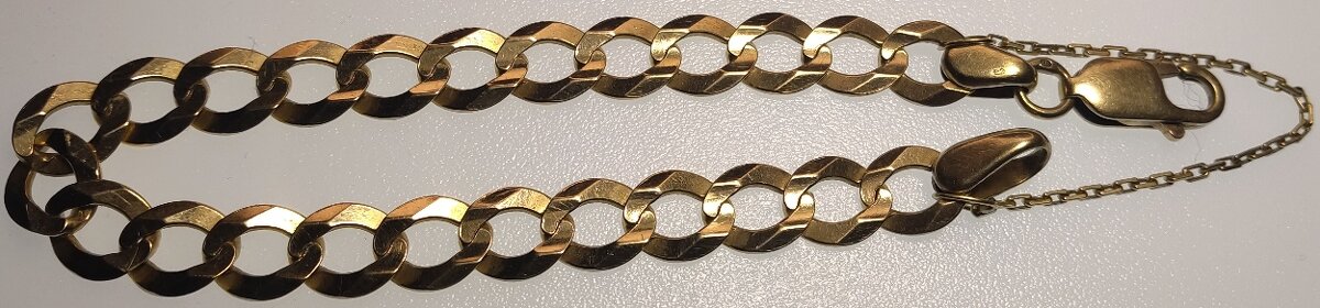 Zlatý masivní pánský náramek 14K ( 585 punc) 14 gramů,19.5cm - 3