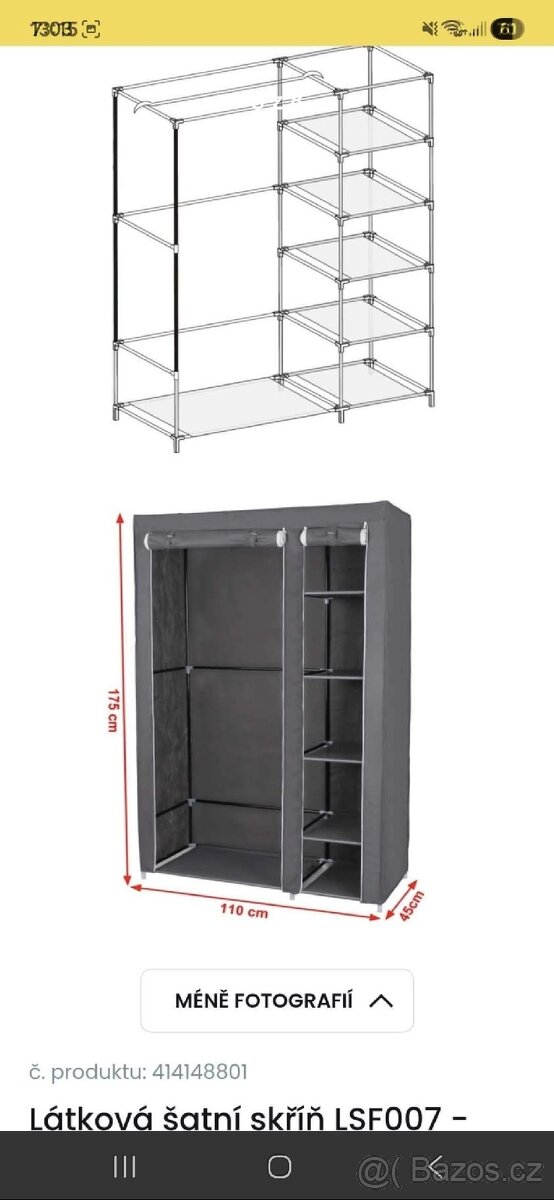 Látková šatní skříň - 3
