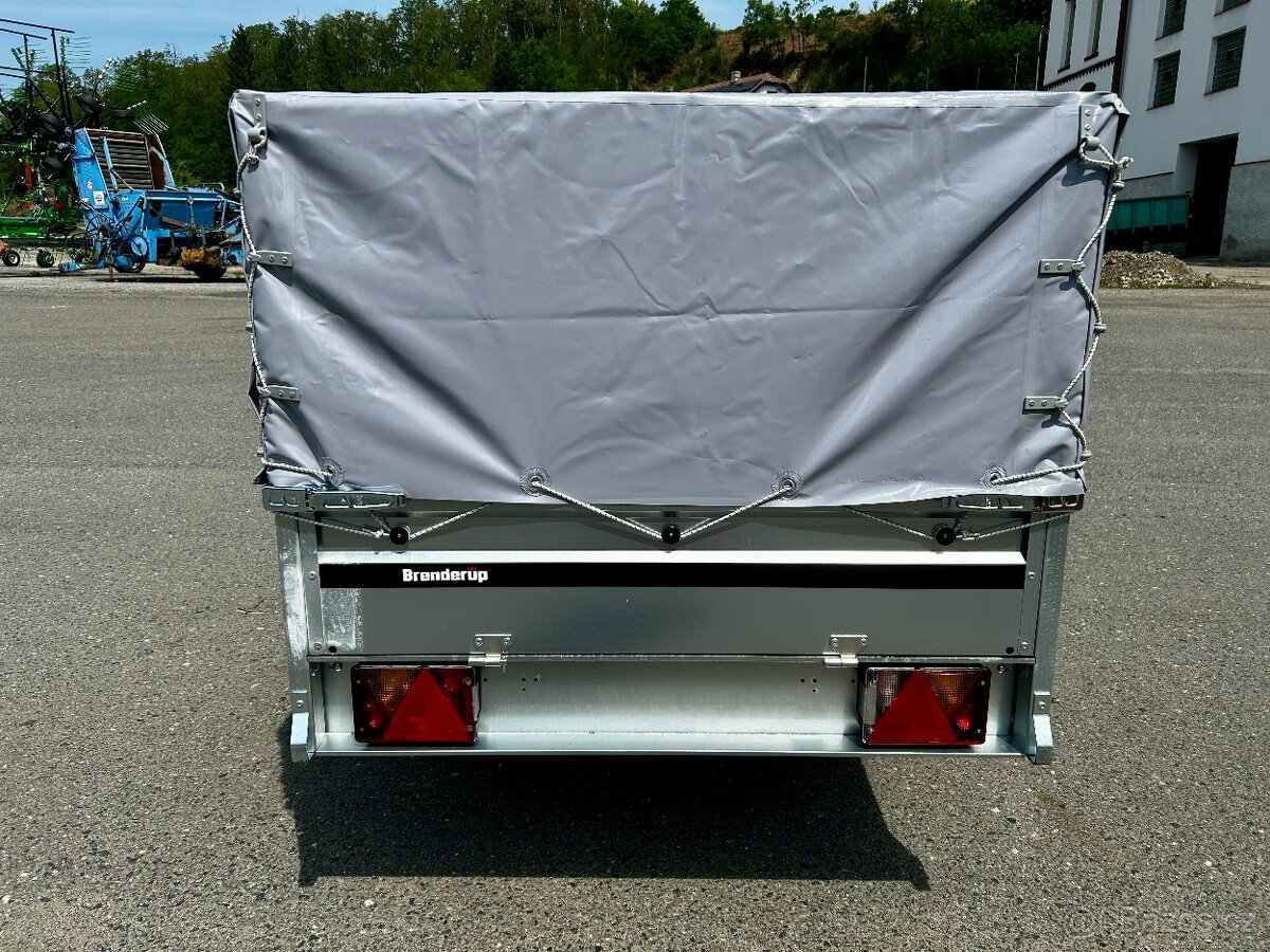 Přívěs se síťovanou nástavbou + plachta, 203x116 cm - 3