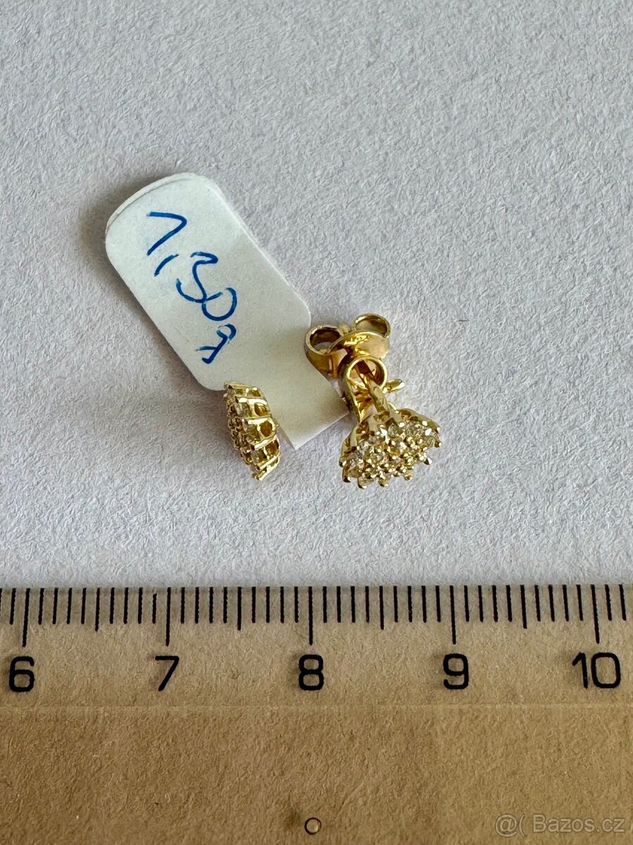 Zlaté náušnice 14K, 1,30 g - 3