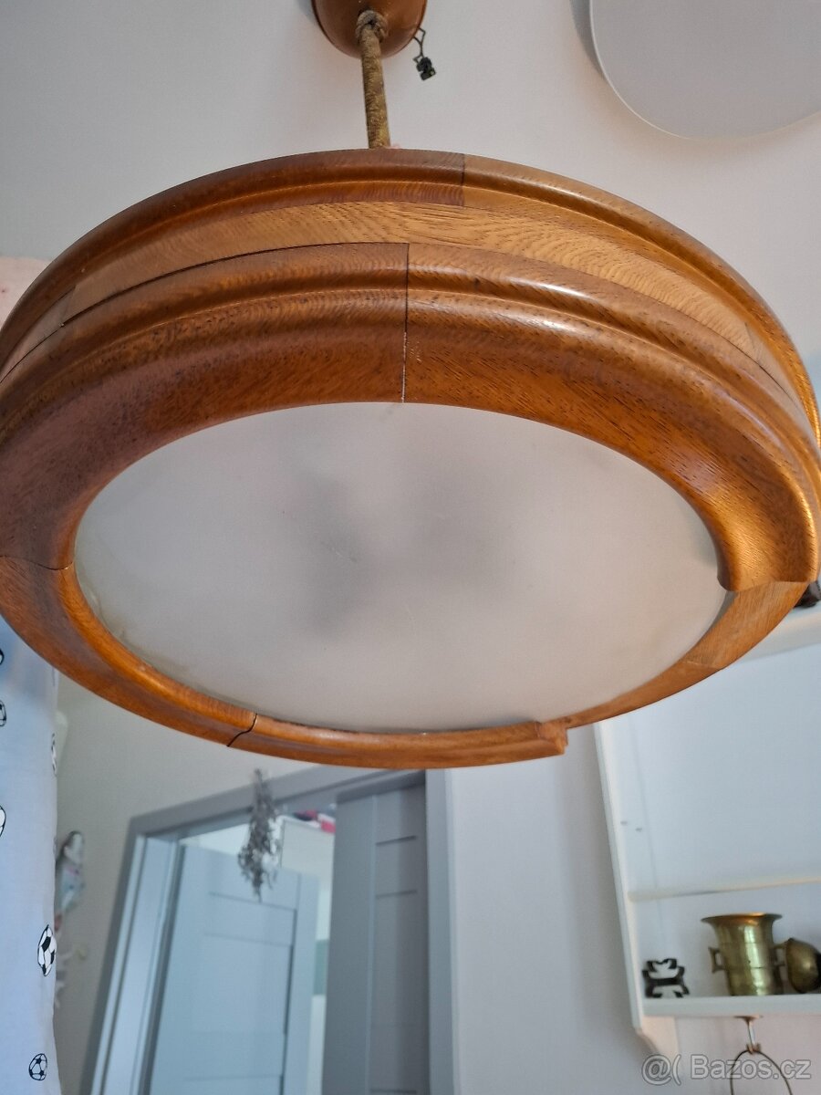 Dřevěný starožitný lustr - 3