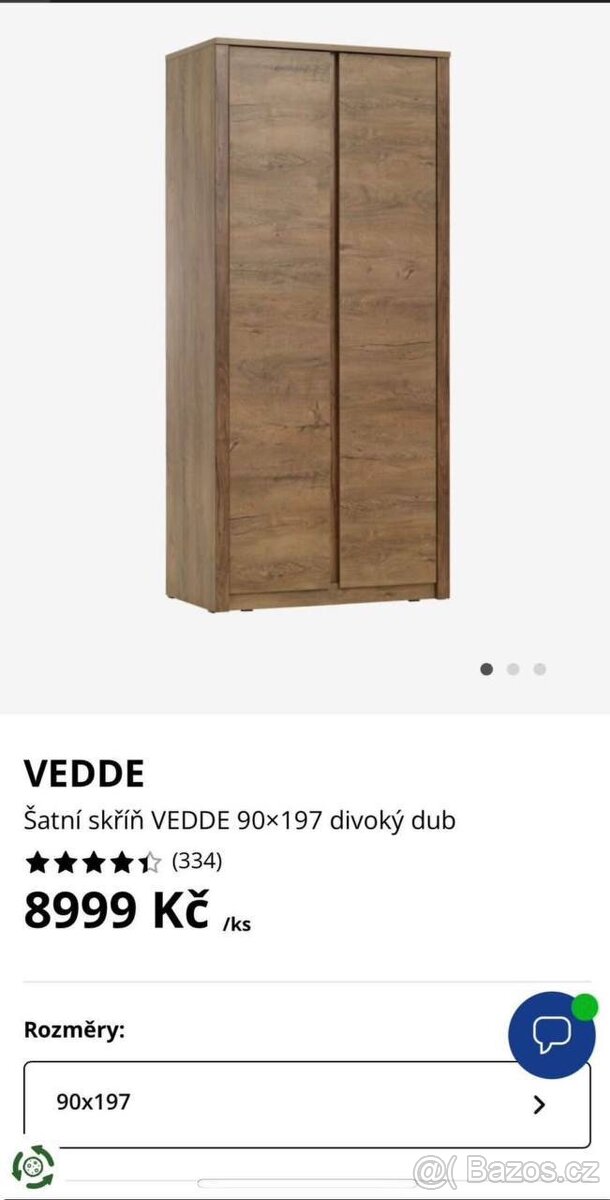 Šatní skříň vedde 90x197 JUSK - 3