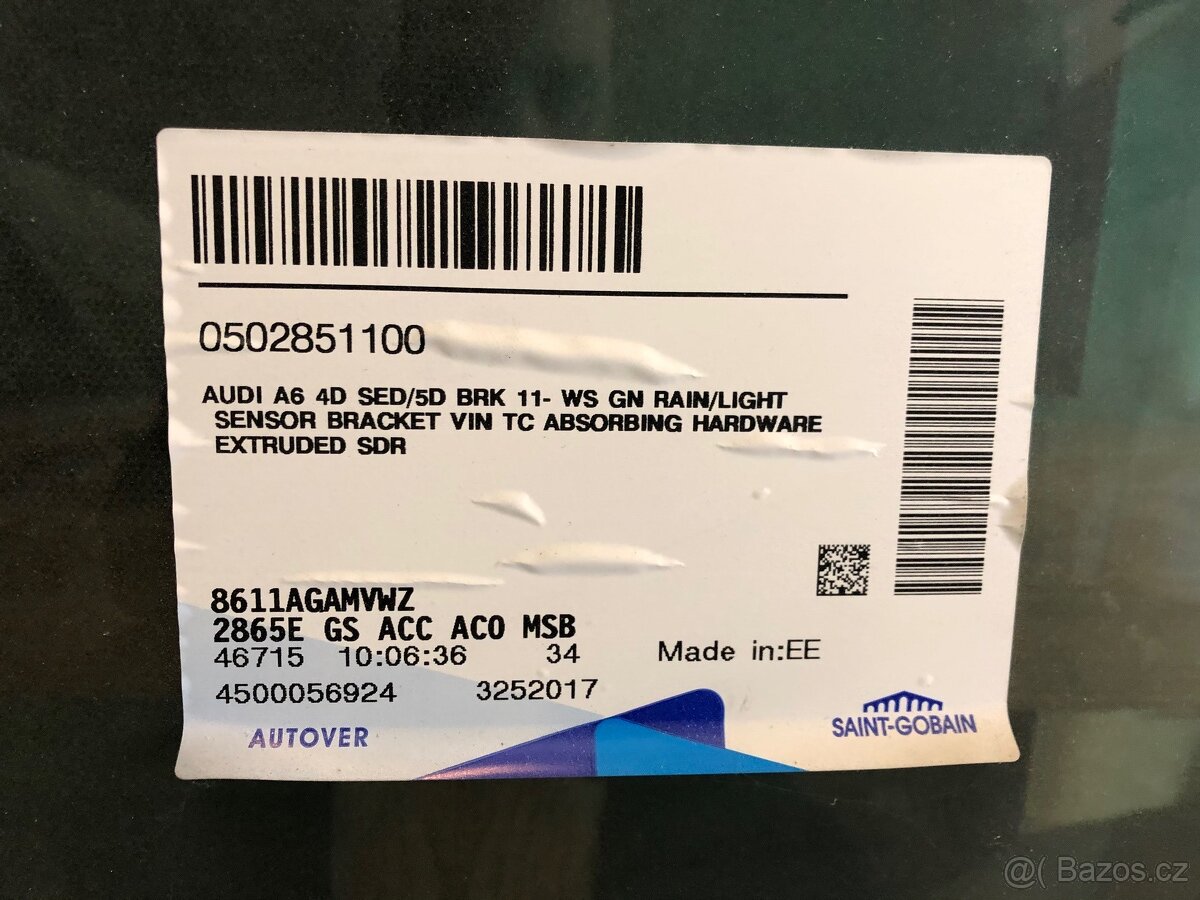 Audi A6 2010-, celni sklo - 3