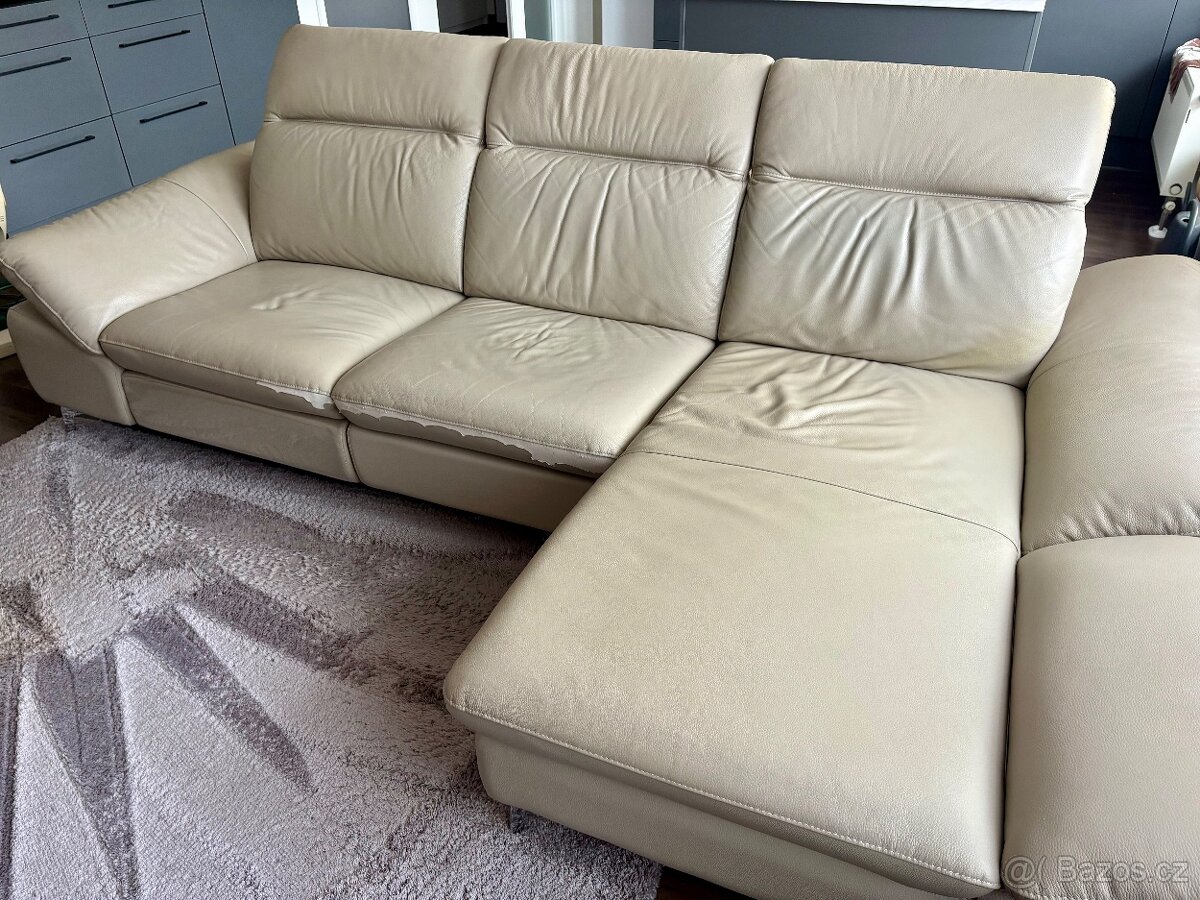 Kožená sedačka s elektrickým výsuvem - 3