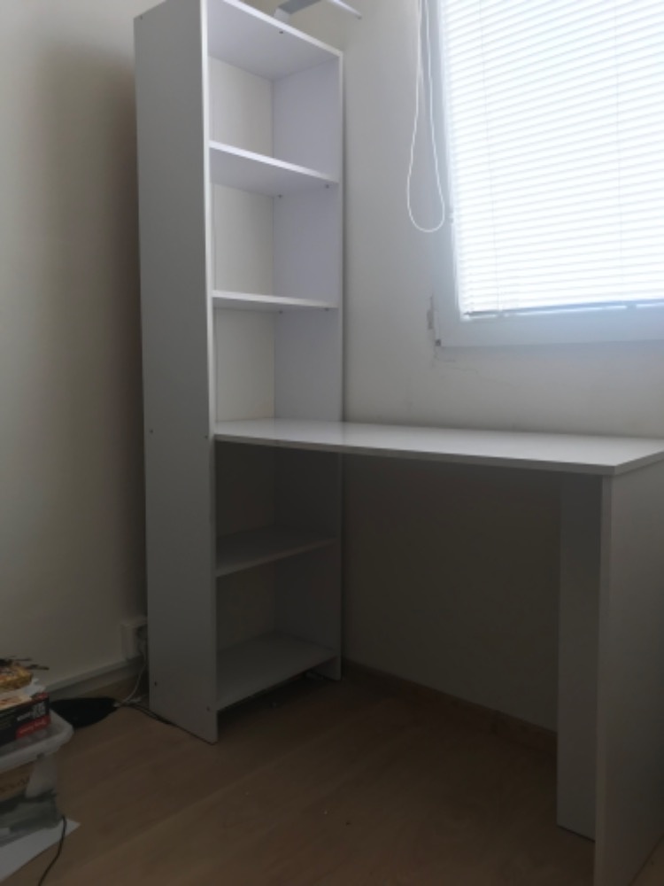 Psací stůl s regálem SMART bílý - 3