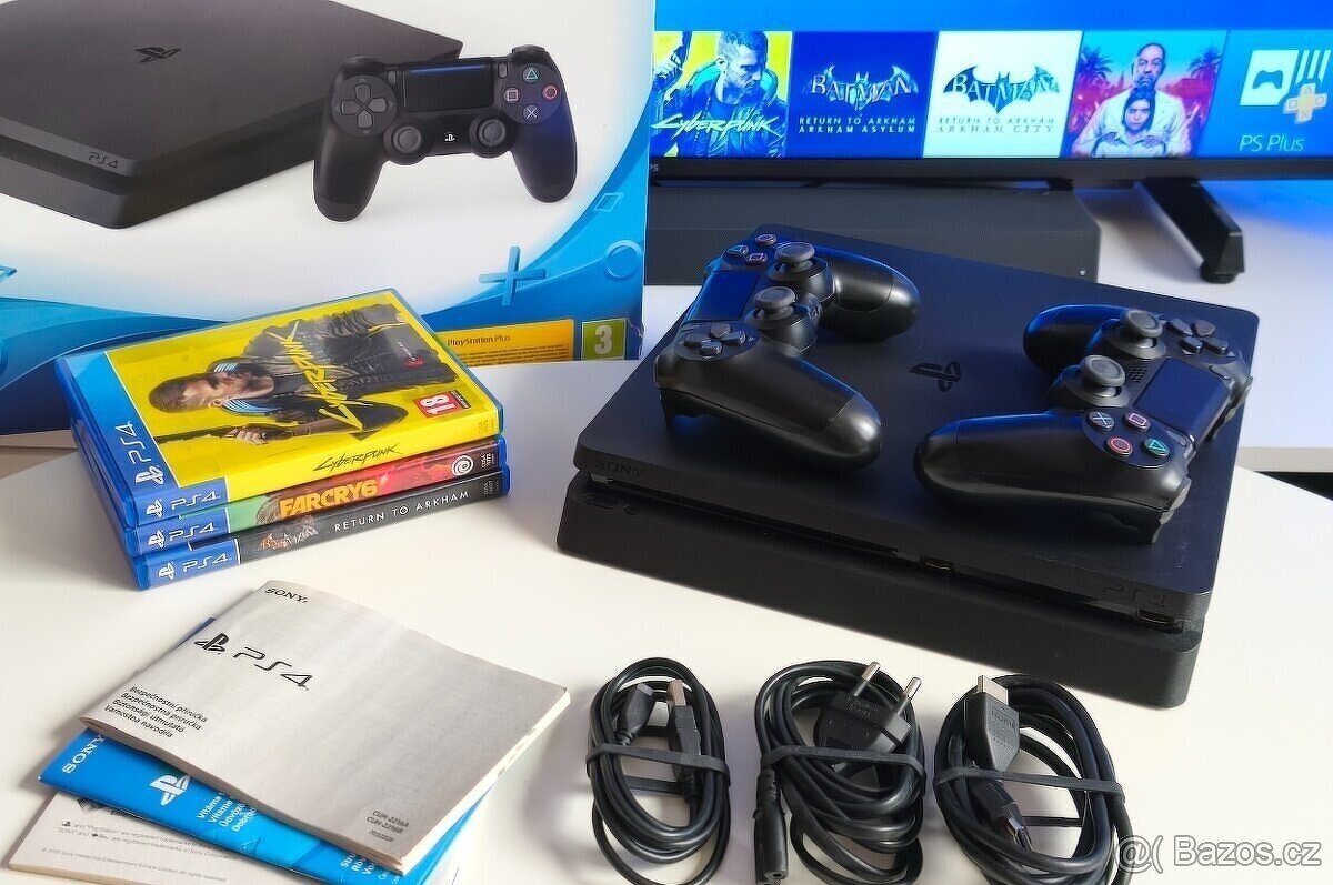 Sony PS4 PLAYSTATION 4 SLIM + 2X OVLADAC + HRY - 3