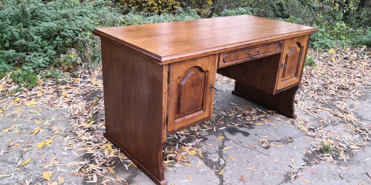 Masivní psací stůl - TOP STAV - 3