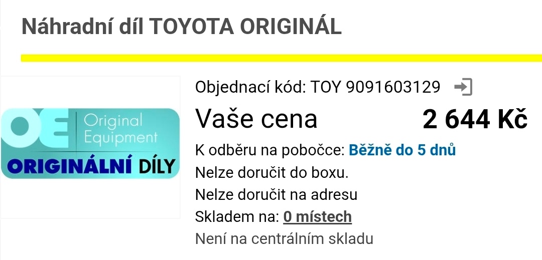 Termostat Toyota originál - 3