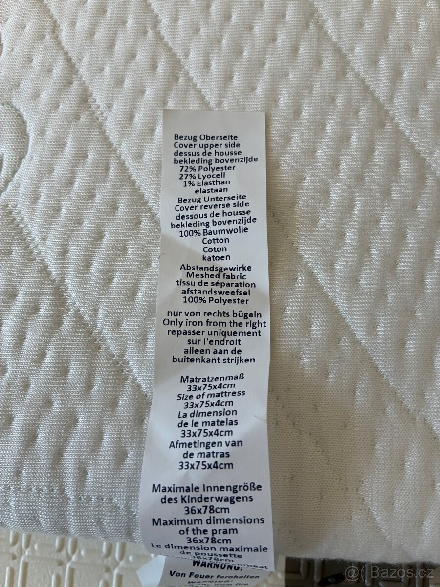 Matrace do kočárku 33x75x4cm Albi - 3