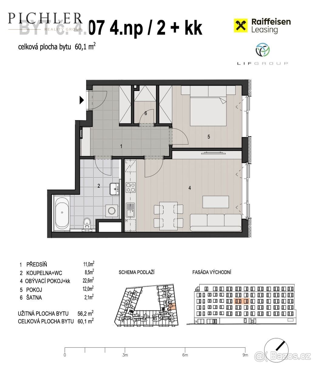 Prodej bytu 2+kk, 58,9 m², Plzeň - 3