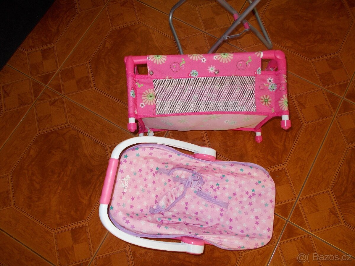 pro panenky-postýlka,židlička,nosítko - 3