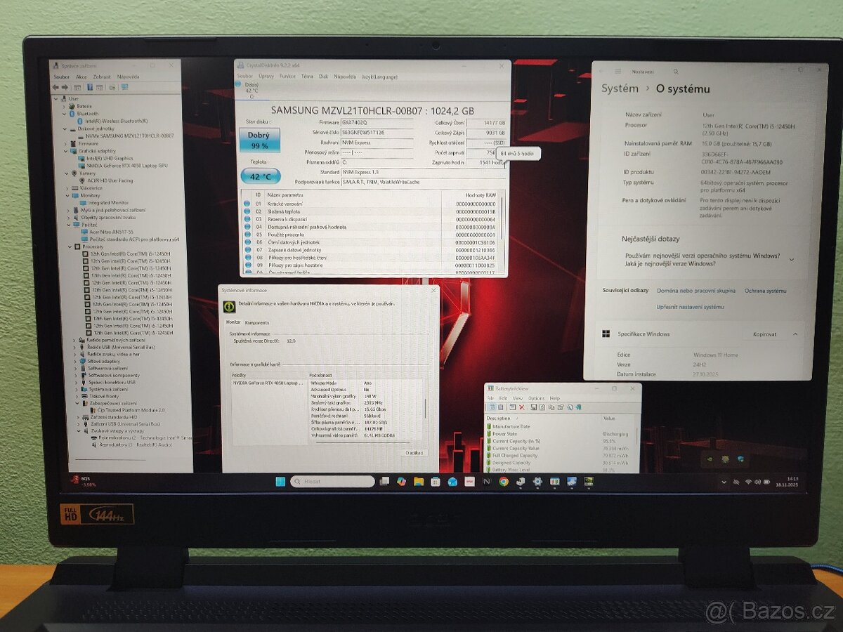 17 Velký Nitro 5,RTX-140w,i5-12gen,DDR5,1TB,RGB. - 3