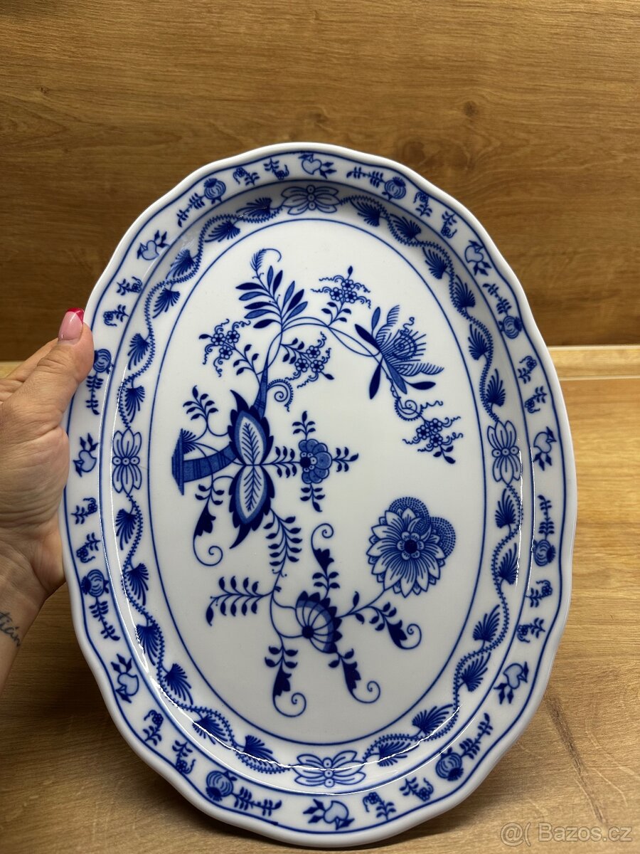 TALÍŘ CIBULÁK OVÁLNÝ 34 CM ORIGINÁLNÍ ČESKÝ PORCELÁN DUBÍ - 3