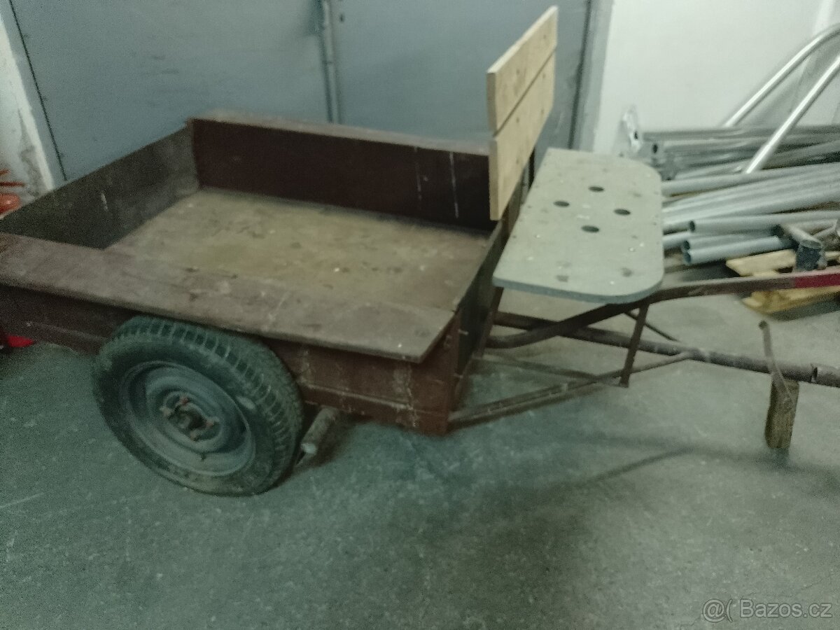 Masivní vozík,vozíček,vlečka domácí výroby,jako vari - 3