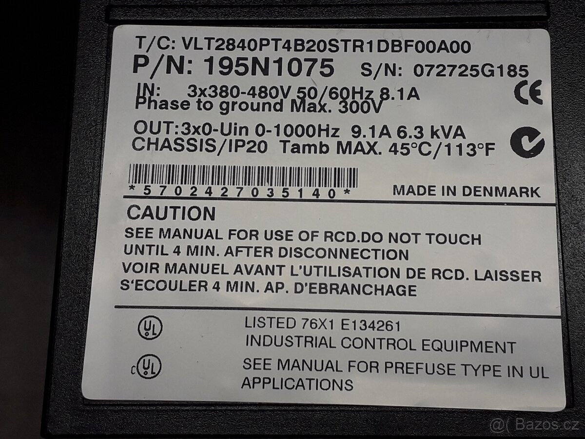 Frekvenční měnič Danfoss VLT® 2800, typ 2840, 380V, - 3