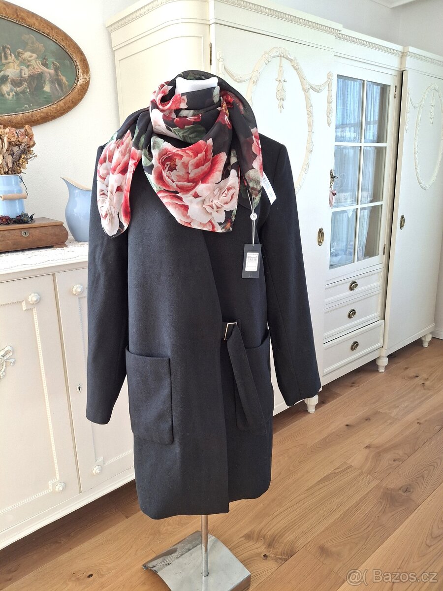 Černý kabát Montecristo XL 10 % vlna 5 % viskoza - 3