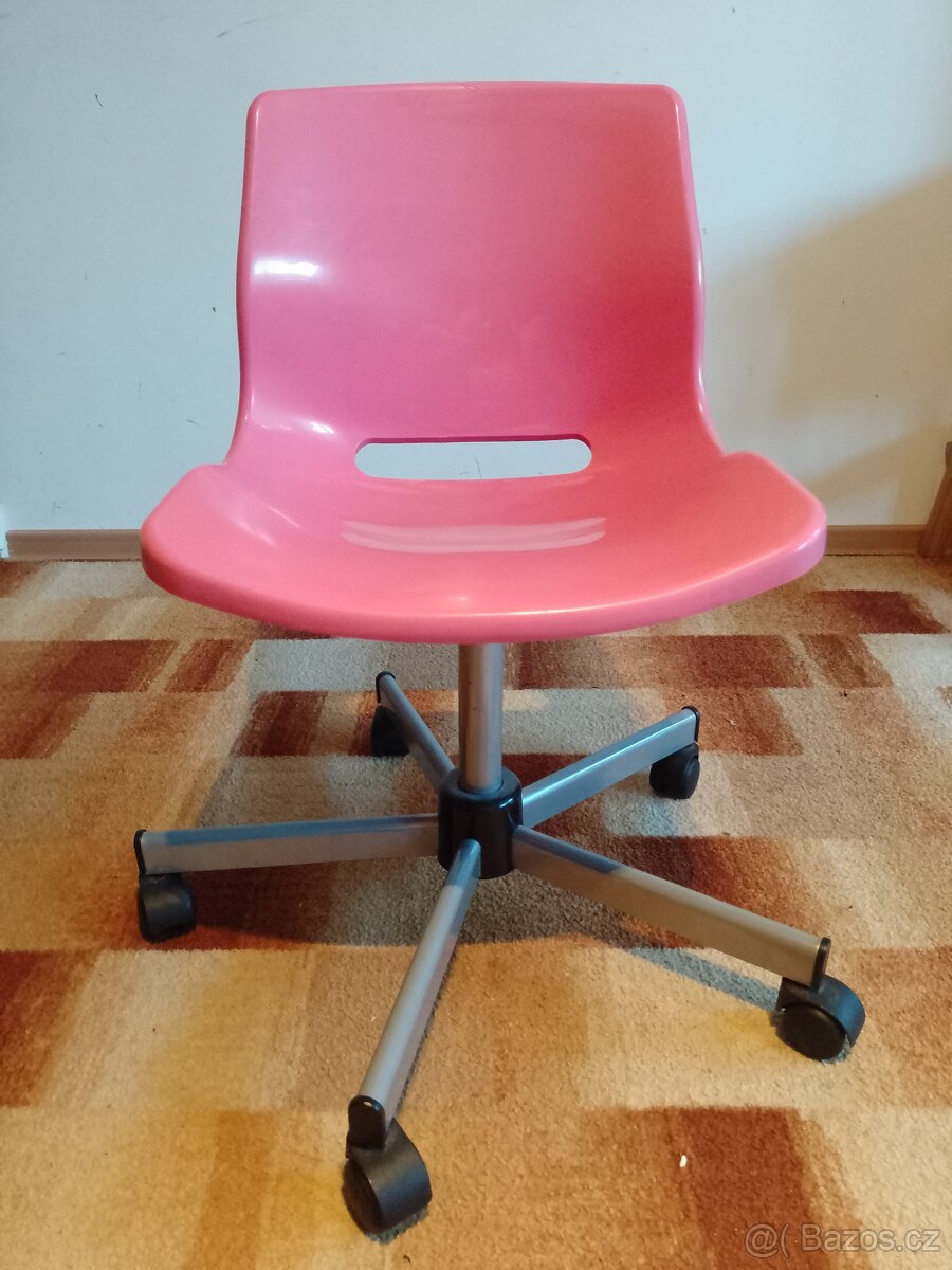 Dětská otočná židle růžová - 3