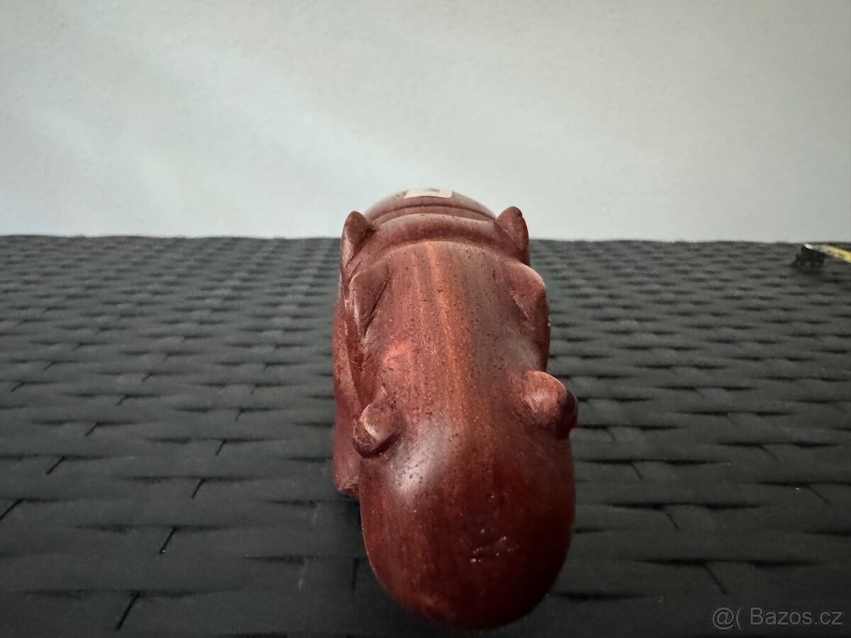 Originální mahagonová soška hroch - 3