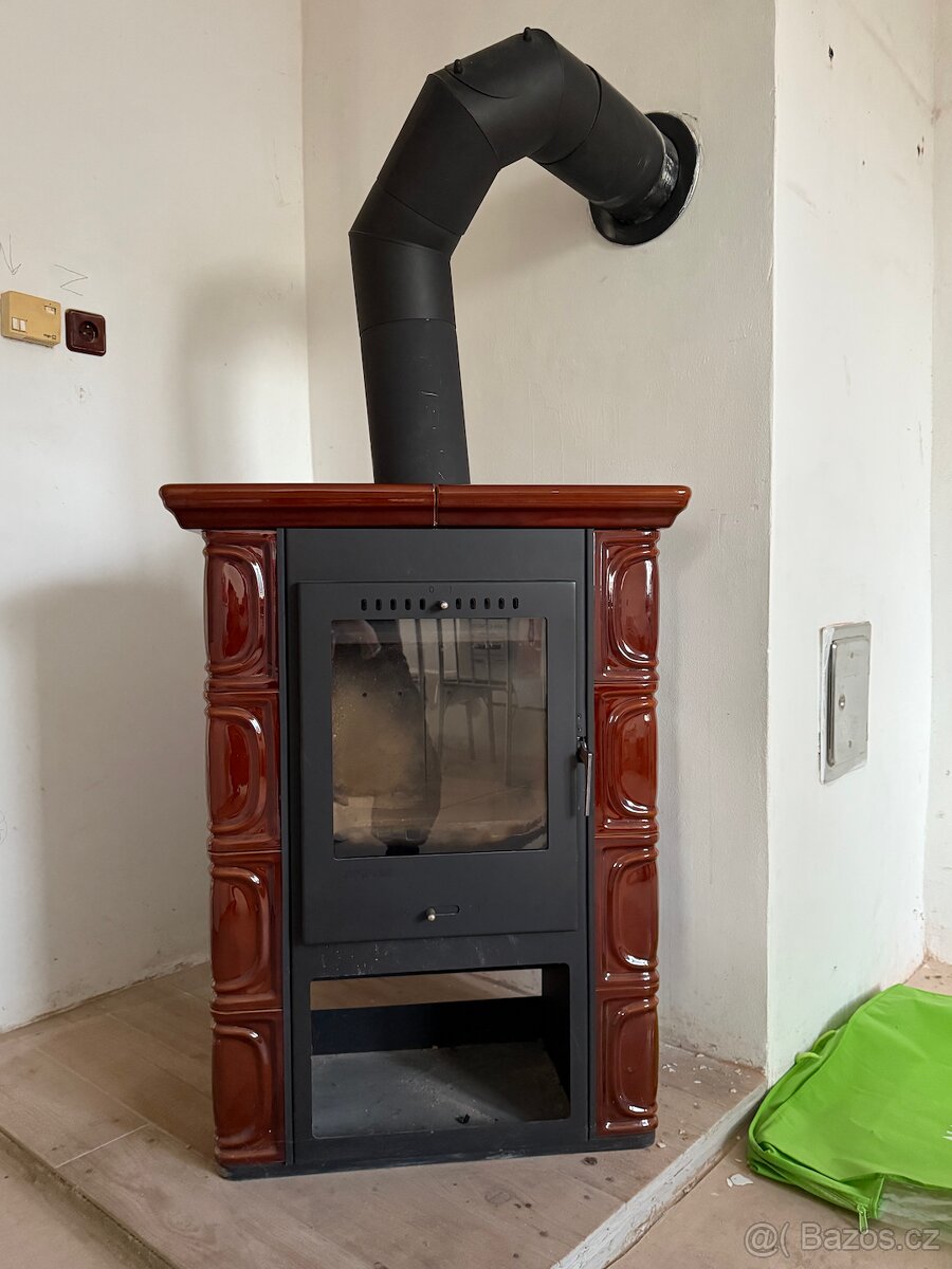 Kachlová kamna Thorma Borgholm Keramik tmavě hnědá – perfekt - 3