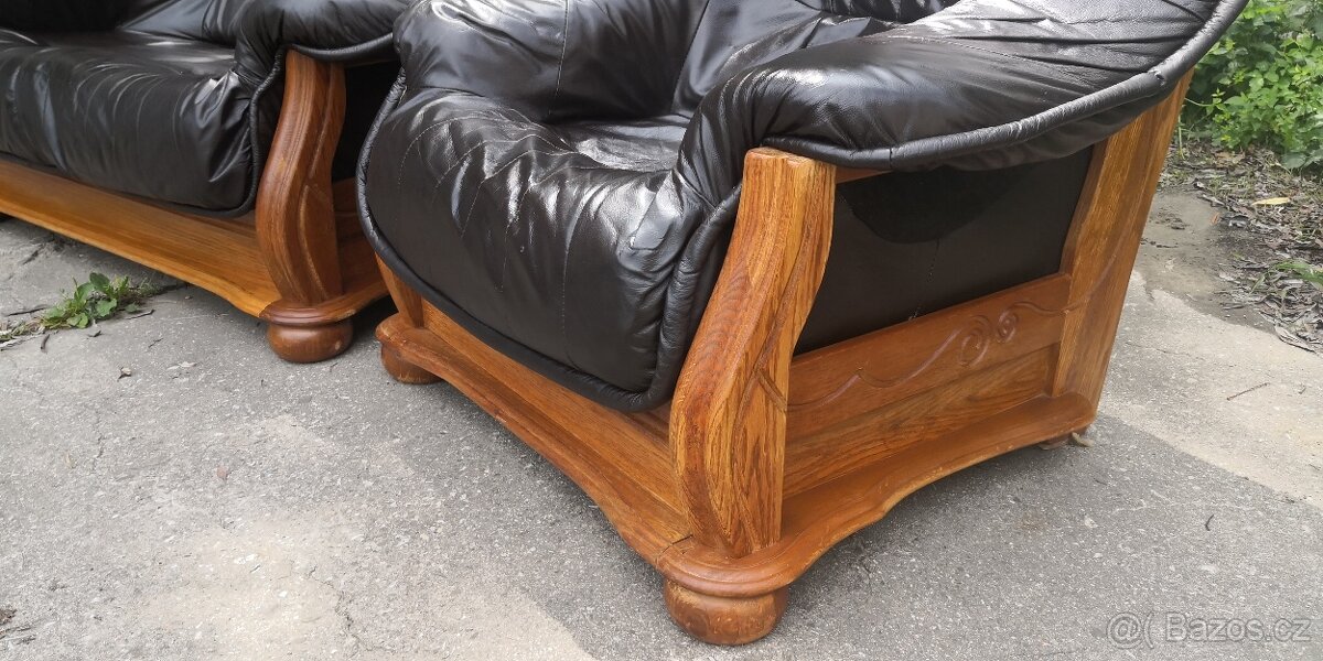 Kožená sedací souprava 2+1 - 3