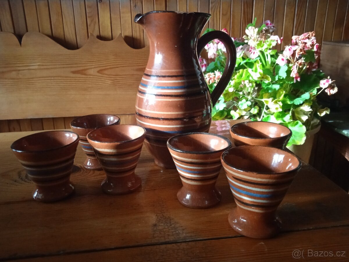 Keramický set džbánek s panáčky - 3