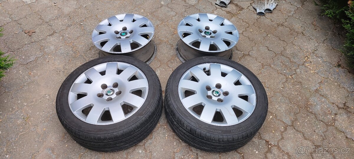 sada alu disků 4ks kol 5x112 R17 škoda Superb 1 bez pneu - 3