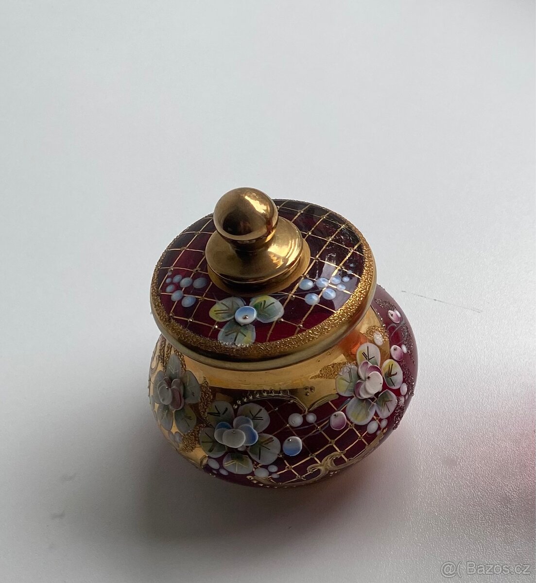 Ručně zdobená skleněná dóza - 3