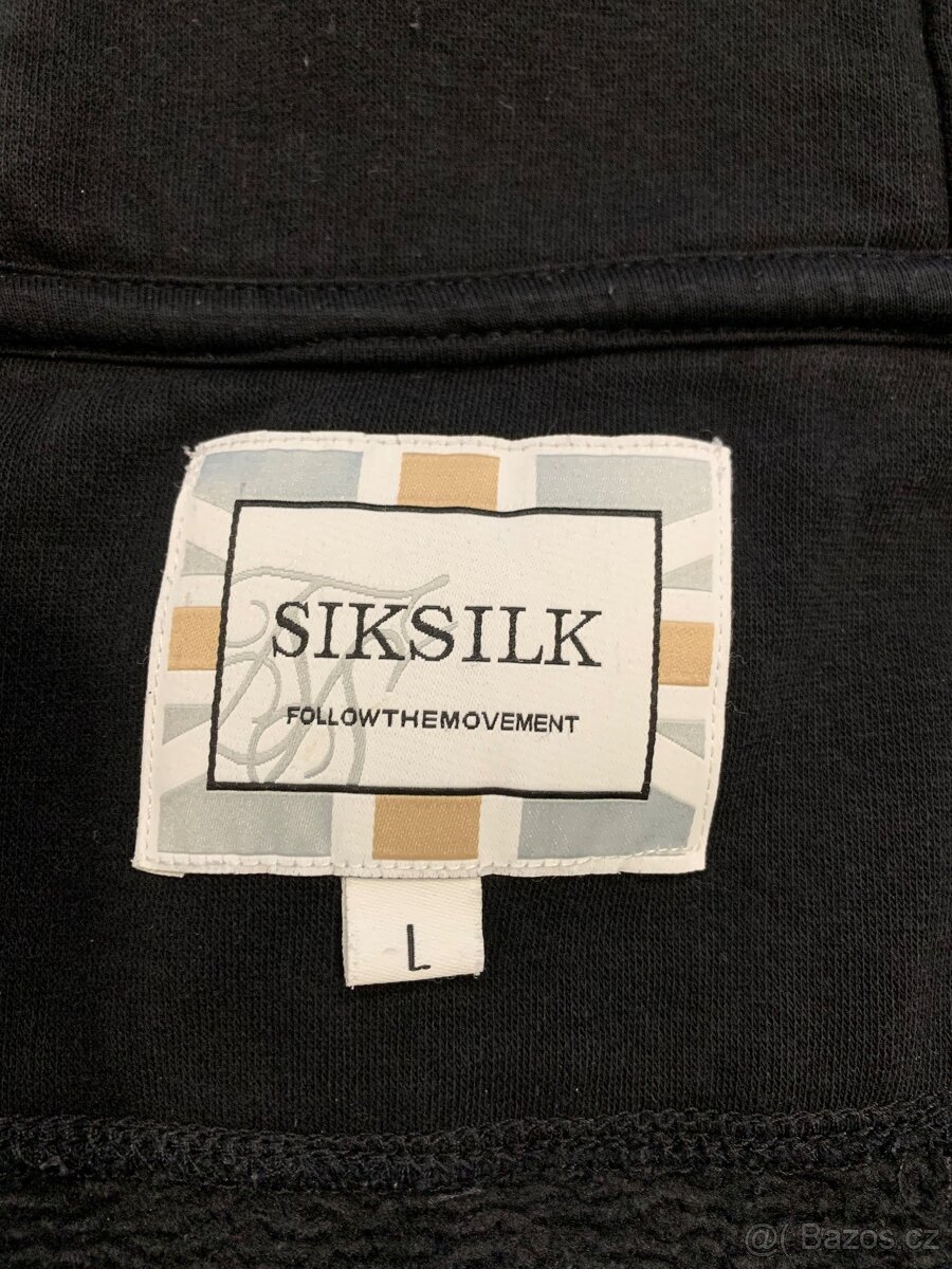Pánská mikina SikSilk, černá, zip, vel.L - 3