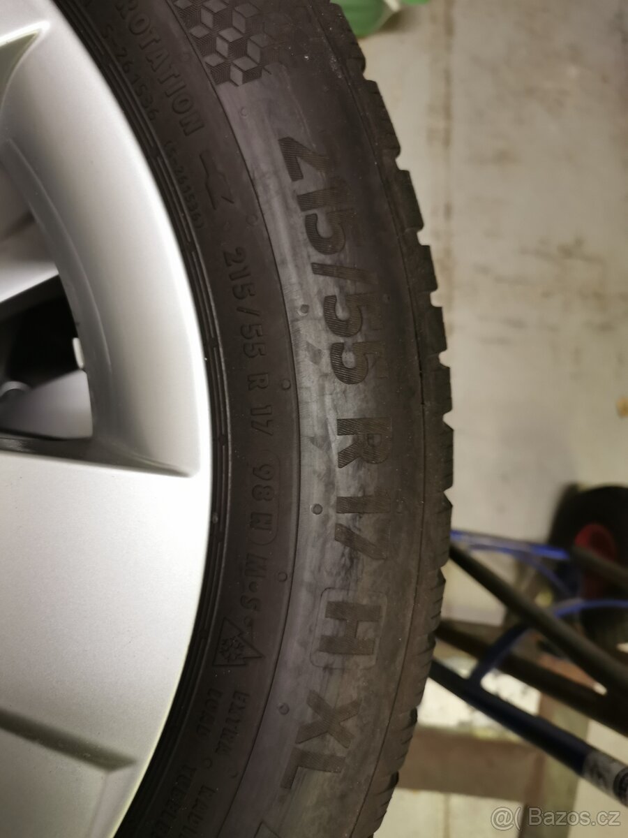 Prodám sadu 4ks zimních 215/55/17 vč alu - 3