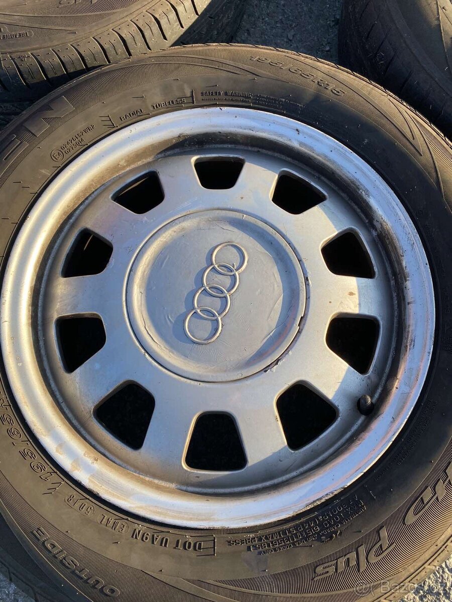 Alu kola 5x112r15 Audi original z letní pneu 195/65r15 - 3