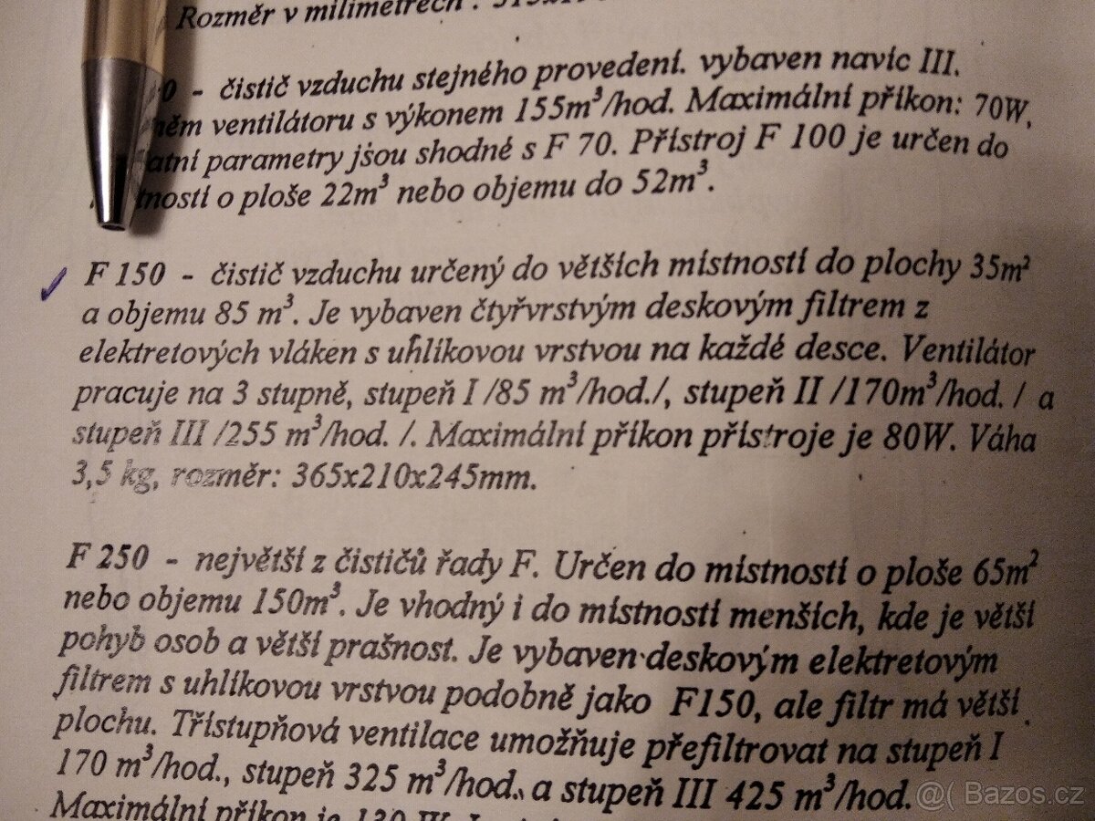 Čistička vzduchu / Ionizer Bionaire F-150 - 3