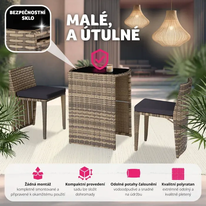 Ratanový set Hamburg přírodní nový - 3