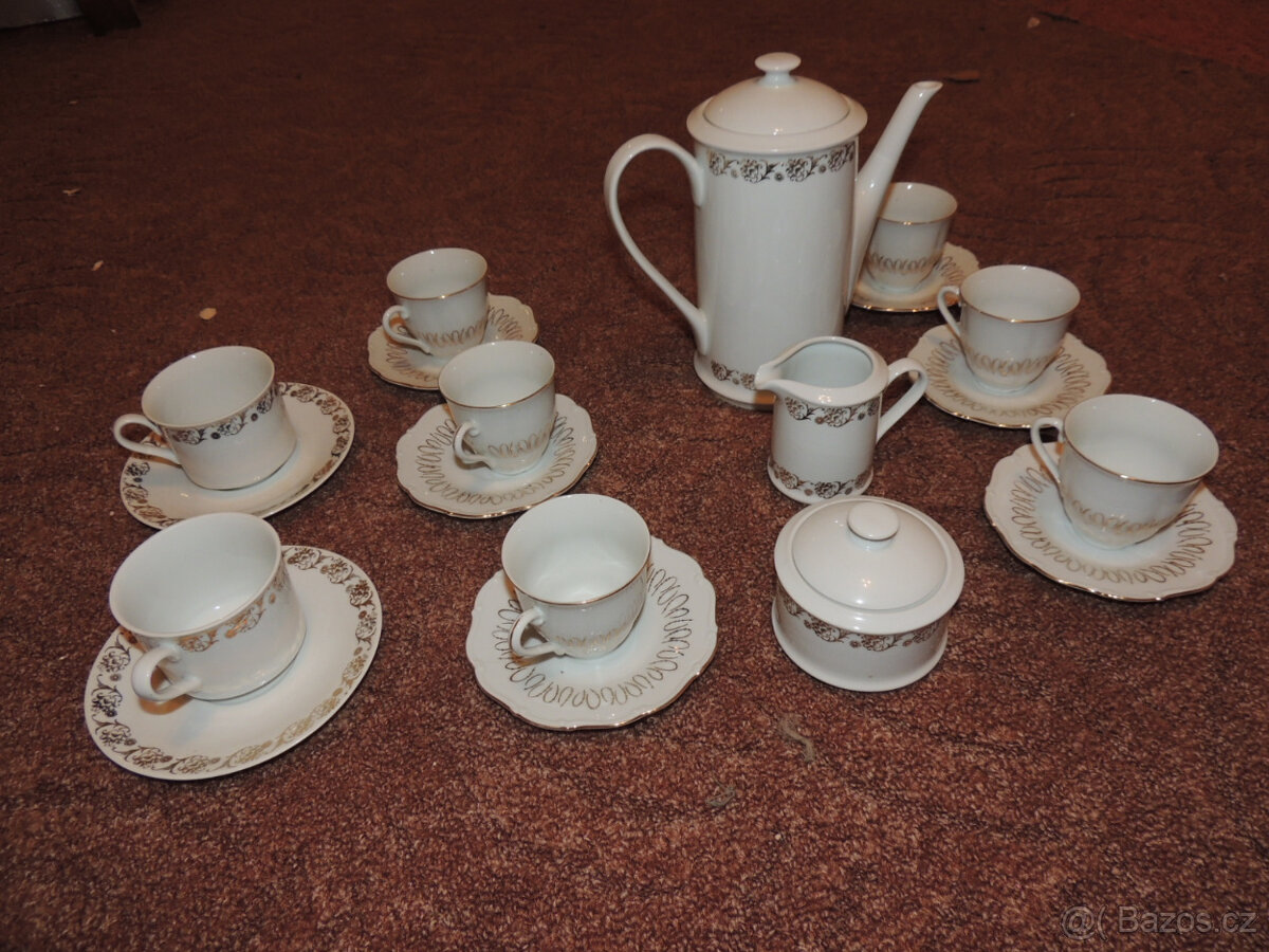 Velký, zlacený čajový servis - 3