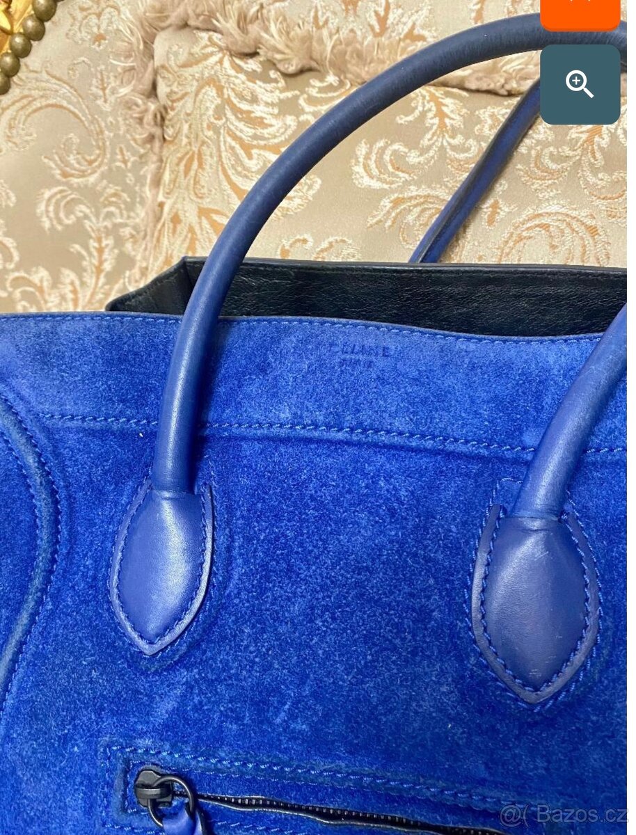 Kabelka Celine Electric Royal Blue Suede Phantom Bag - 3