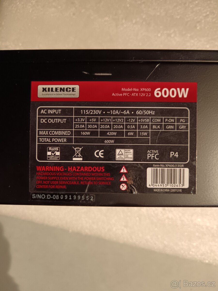 Pc zdroj XIlence 600W - 3