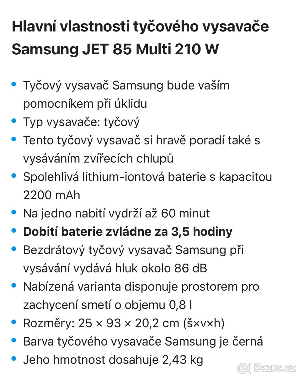 Tyčový vysavač Samsung Jet85 - 3