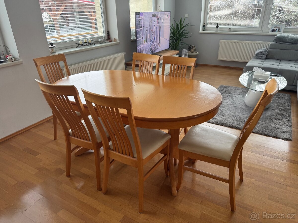 Set rozkladaci jidelní stůl a 6 židlí - 3