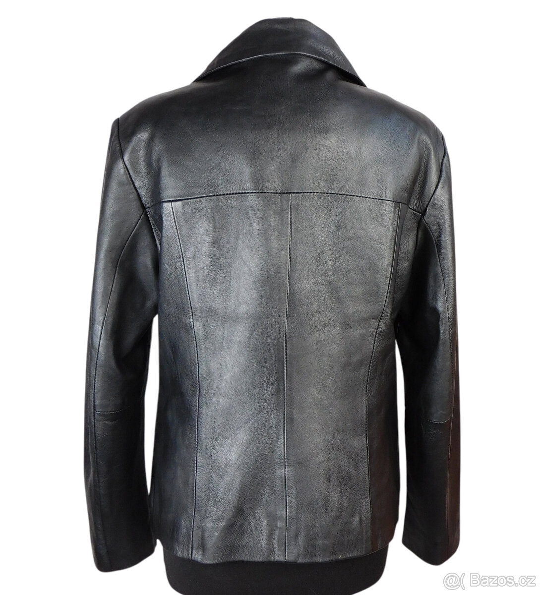 Kožená měkká dámská černá bunda EVOCO vel. M - 3