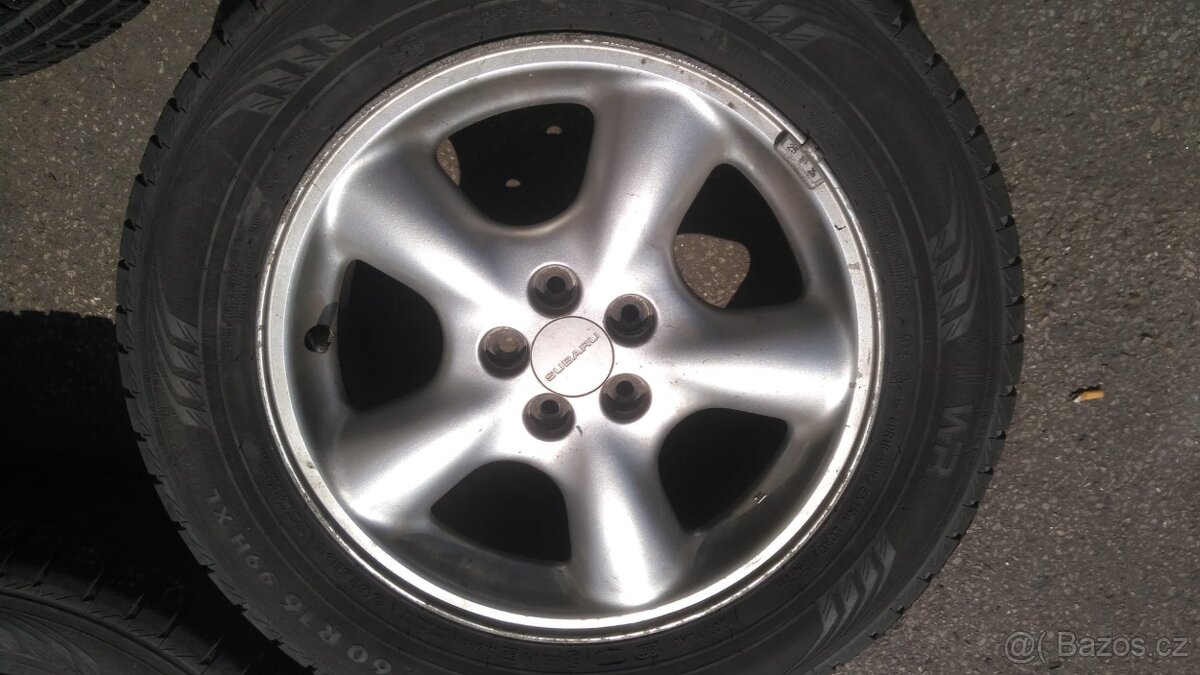 Originál ALU Subaru 6,5x16 et48 + pneu 215/60/16 - 3