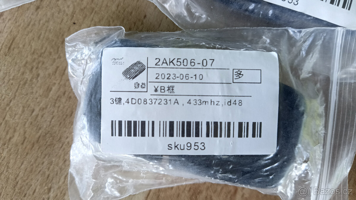 Klíč dálkové ovládání AUDI 4D0837231A, 433 MHz - 3