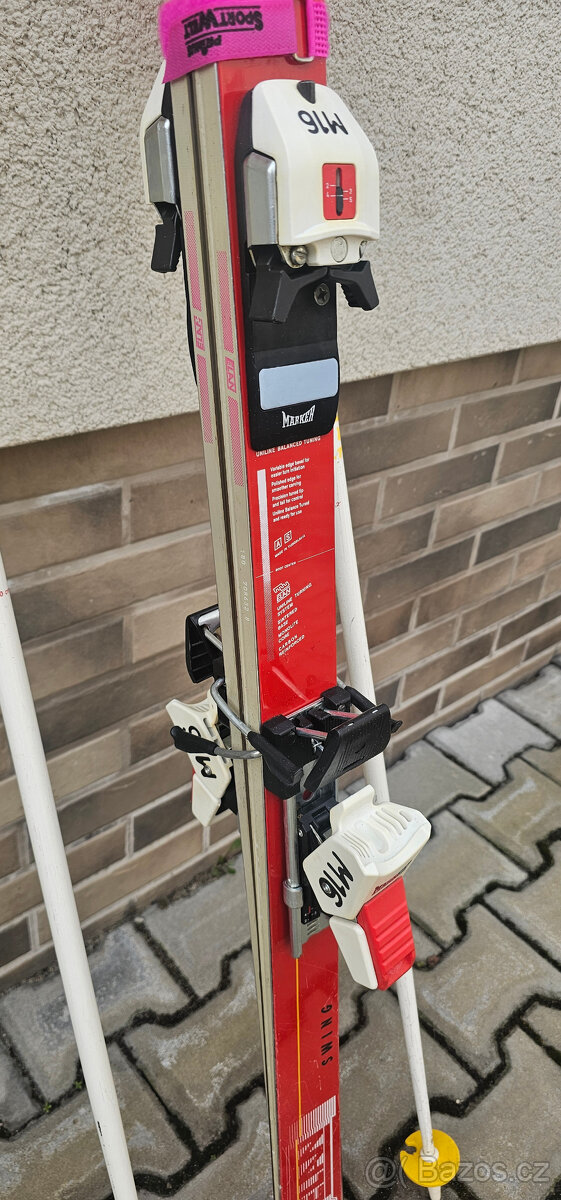 Lyže Elan 179cm - Carbon - vázání Marker M16 - hůlky. - 3