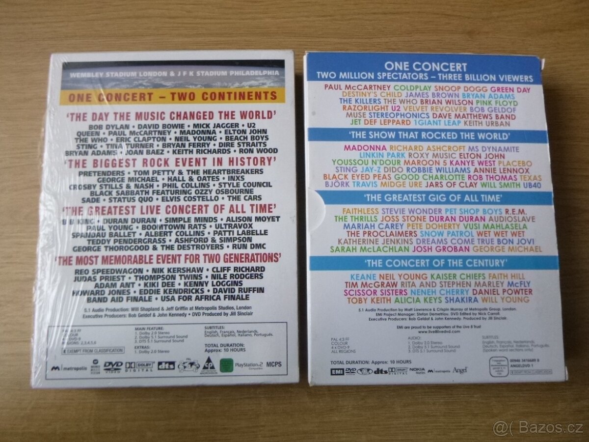 4 dvd LIVE AID (1985) + 4 dvd LIVE 8 (2005) - 3