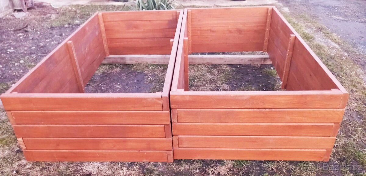 Vyvýšený dřevěný záhon - 2 x 1x 0,50 m - 3