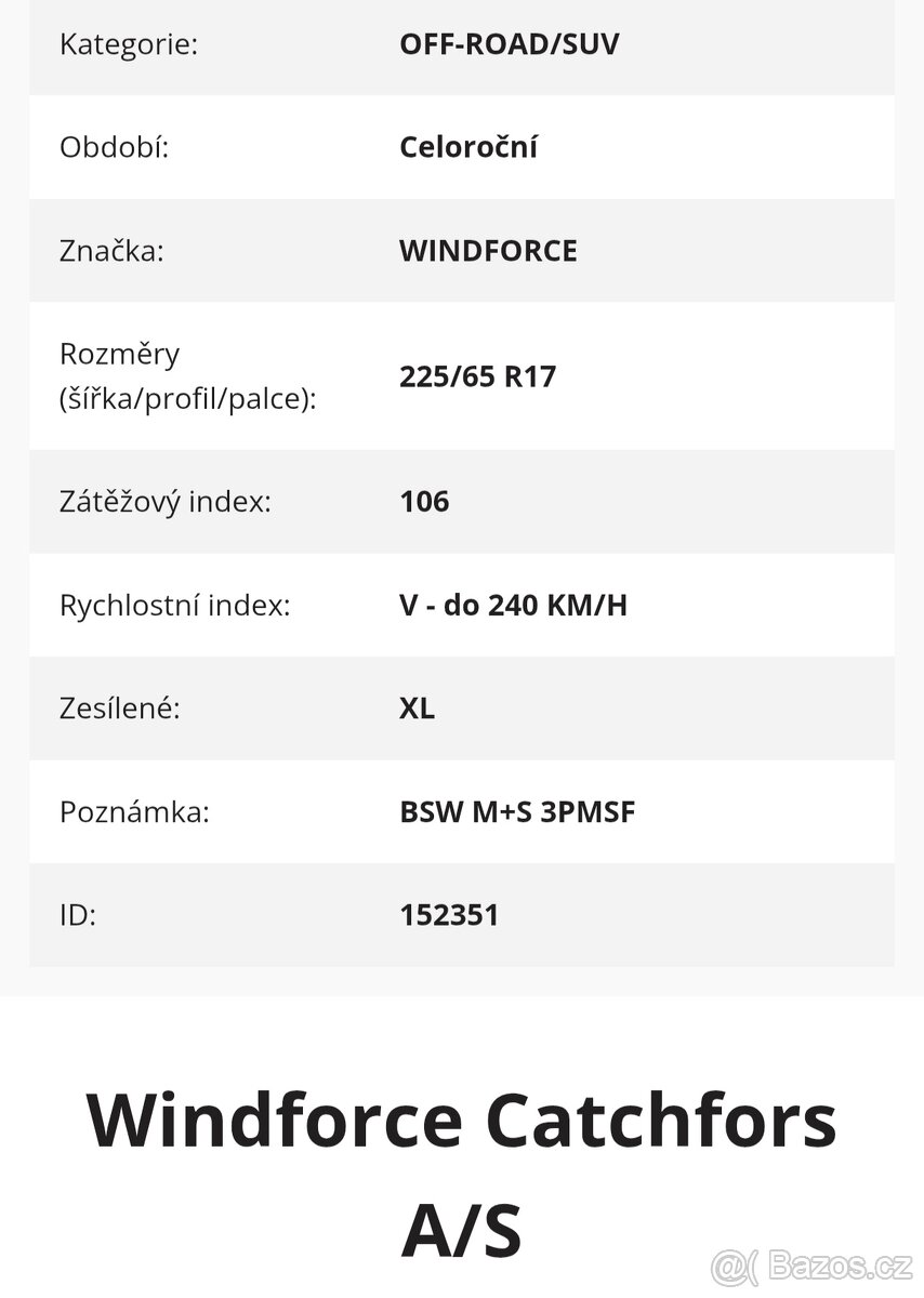 Celoroční pneu 225/65 r17 - 3