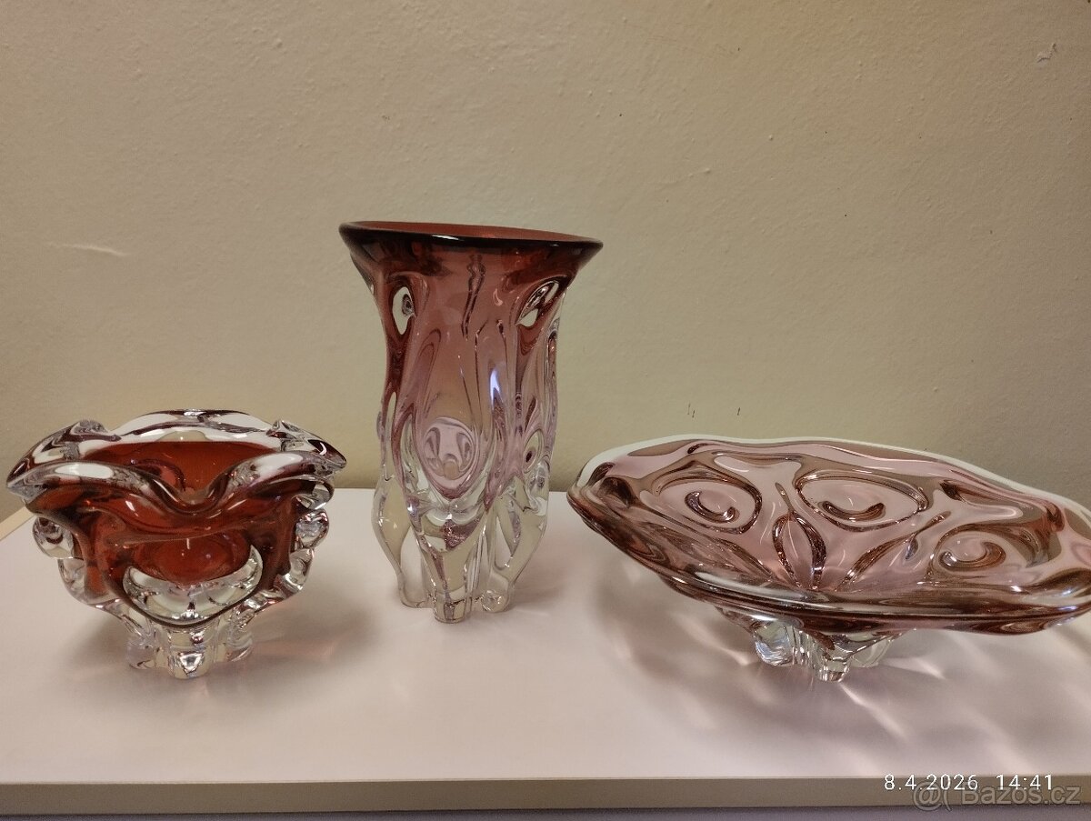 Hutní sklo růžové - 3