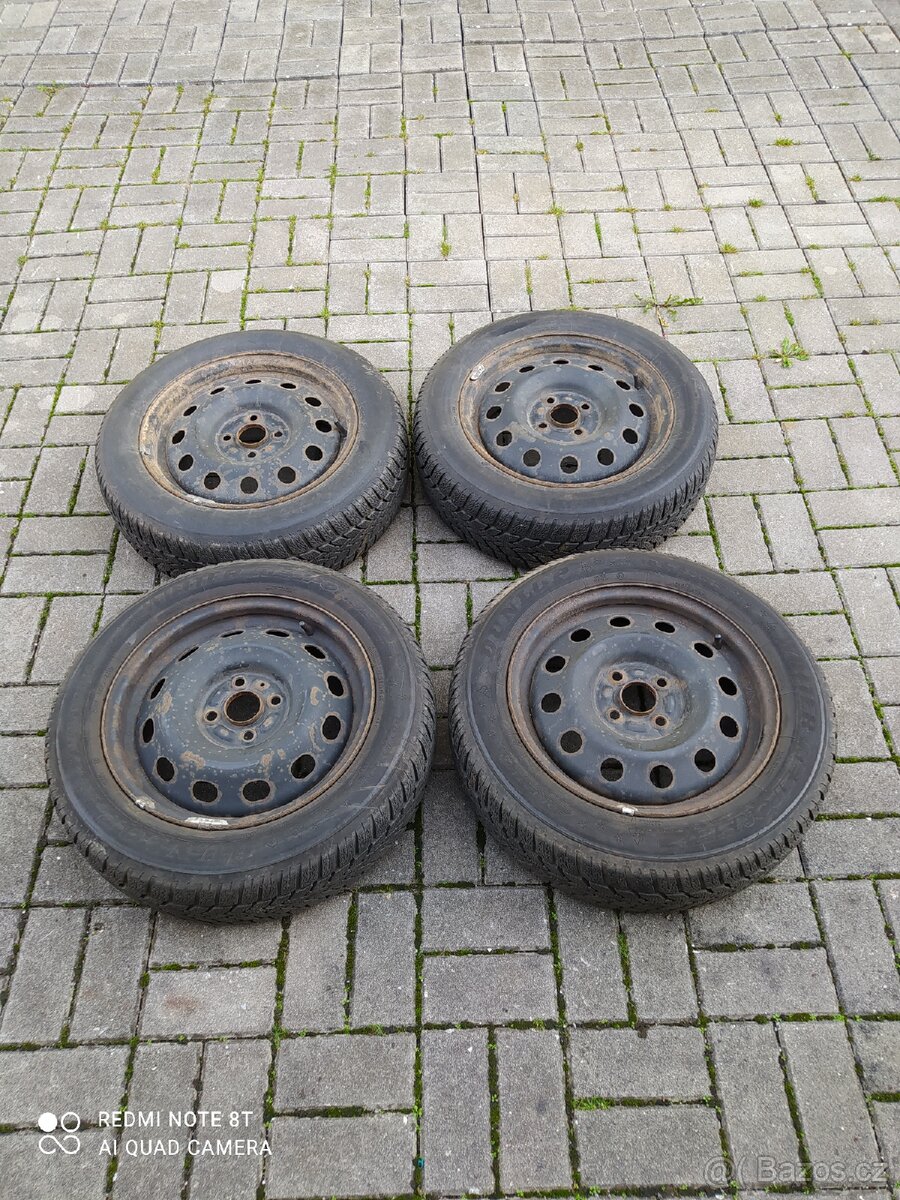 Zimní pneu 185/60 r15 na plechových discích 4x100 Suzuki - 3