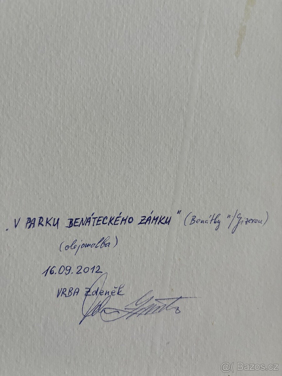 Obraz Zámek Benátky nad Jizerou, Zdeněk Vrba, olej 37x57 - 3