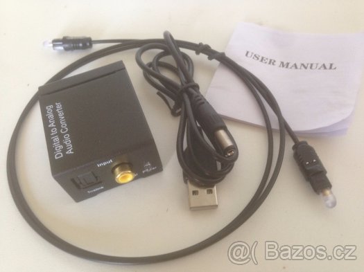 Toslink COAX to RCA optika Cinch DA převodník - 3